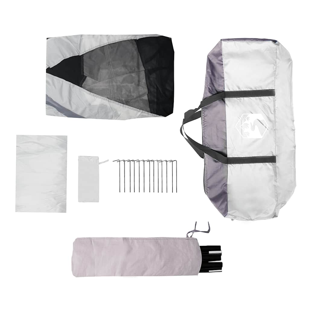 bassengtelt med avtagbare flue og nettingvegger grå