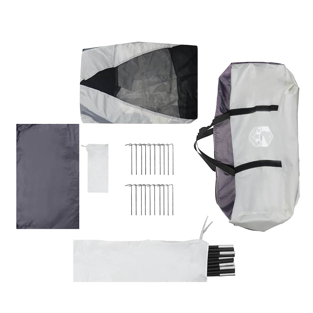 bassengtelt med avtagbare flue og nettingvegger grå