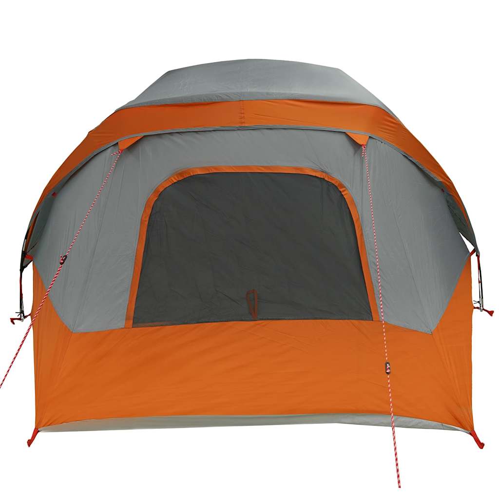 Campingtelt 4 personer grå og oransje vanntett
