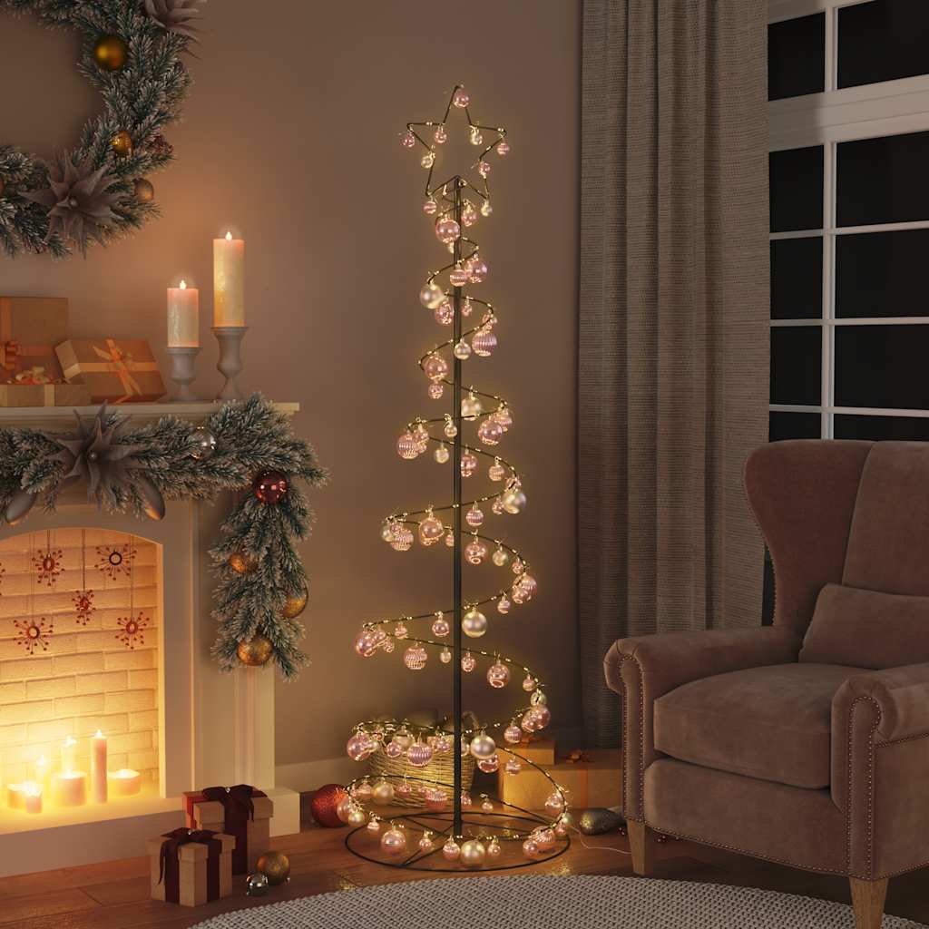 LED Juletre med Baubles 120 LEDs Varm Hvit 180 cm