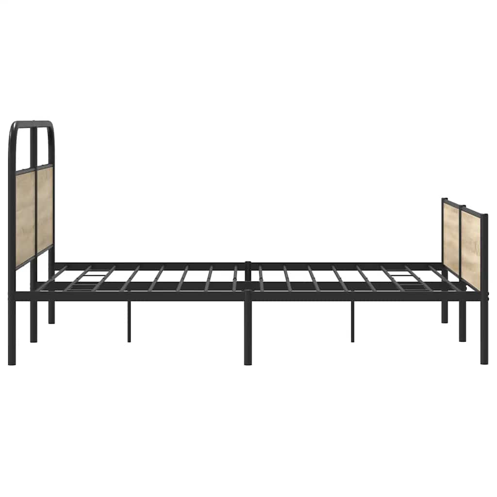 Sengeramme i metall uten madrass røkt eik 180x200 cm