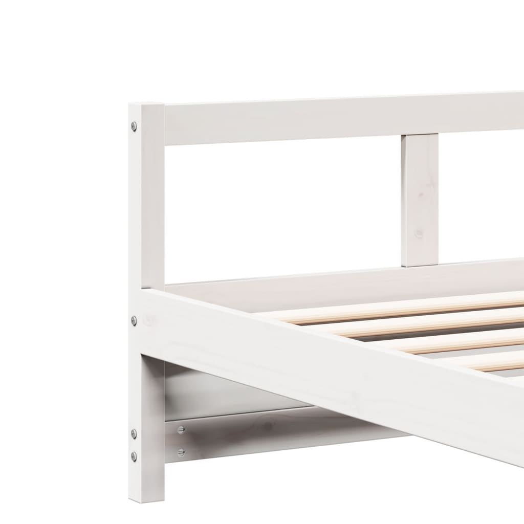 Dagseng med madrass hvit 80x200 cm heltre furu