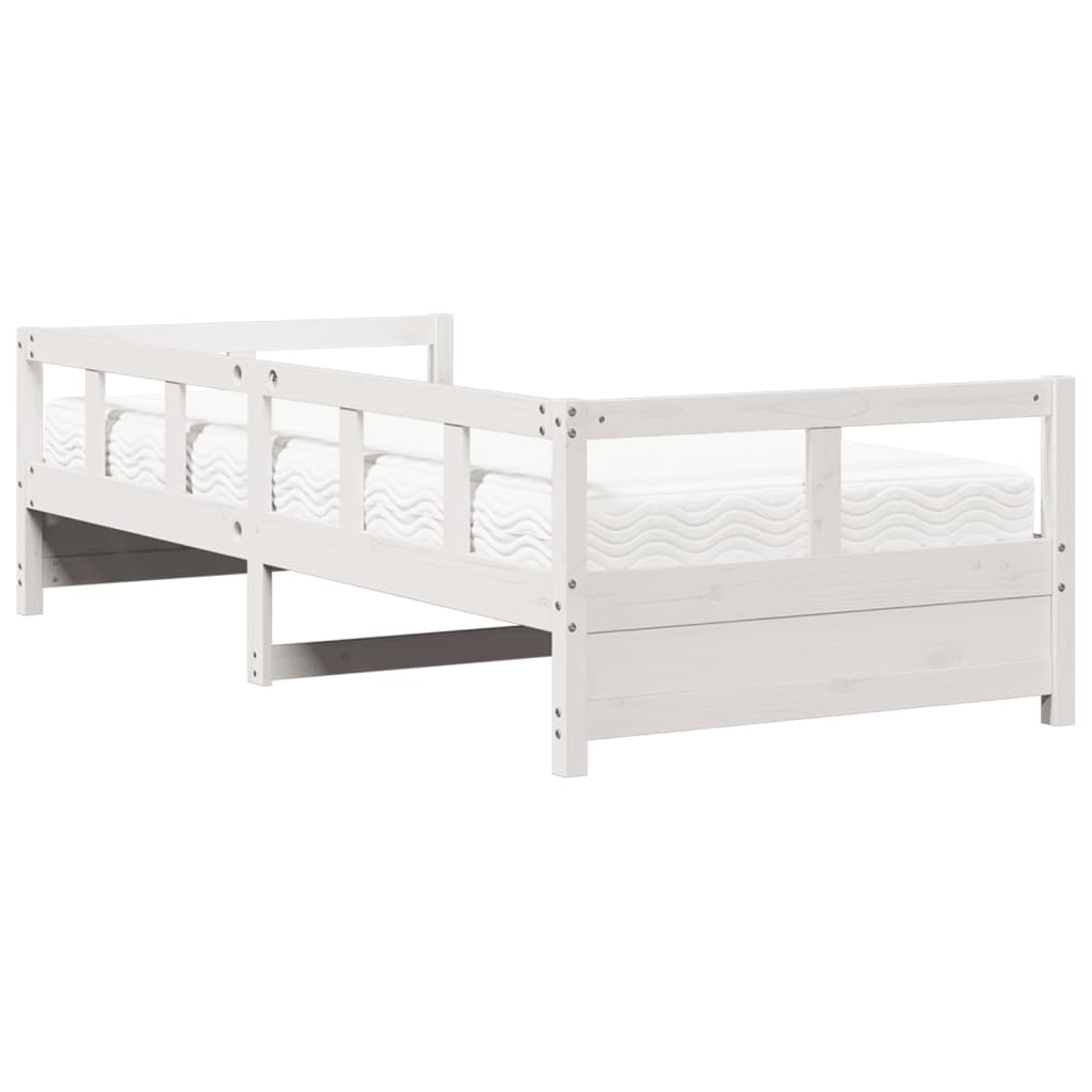 Dagseng med madrass hvit 90x200 cm heltre furu
