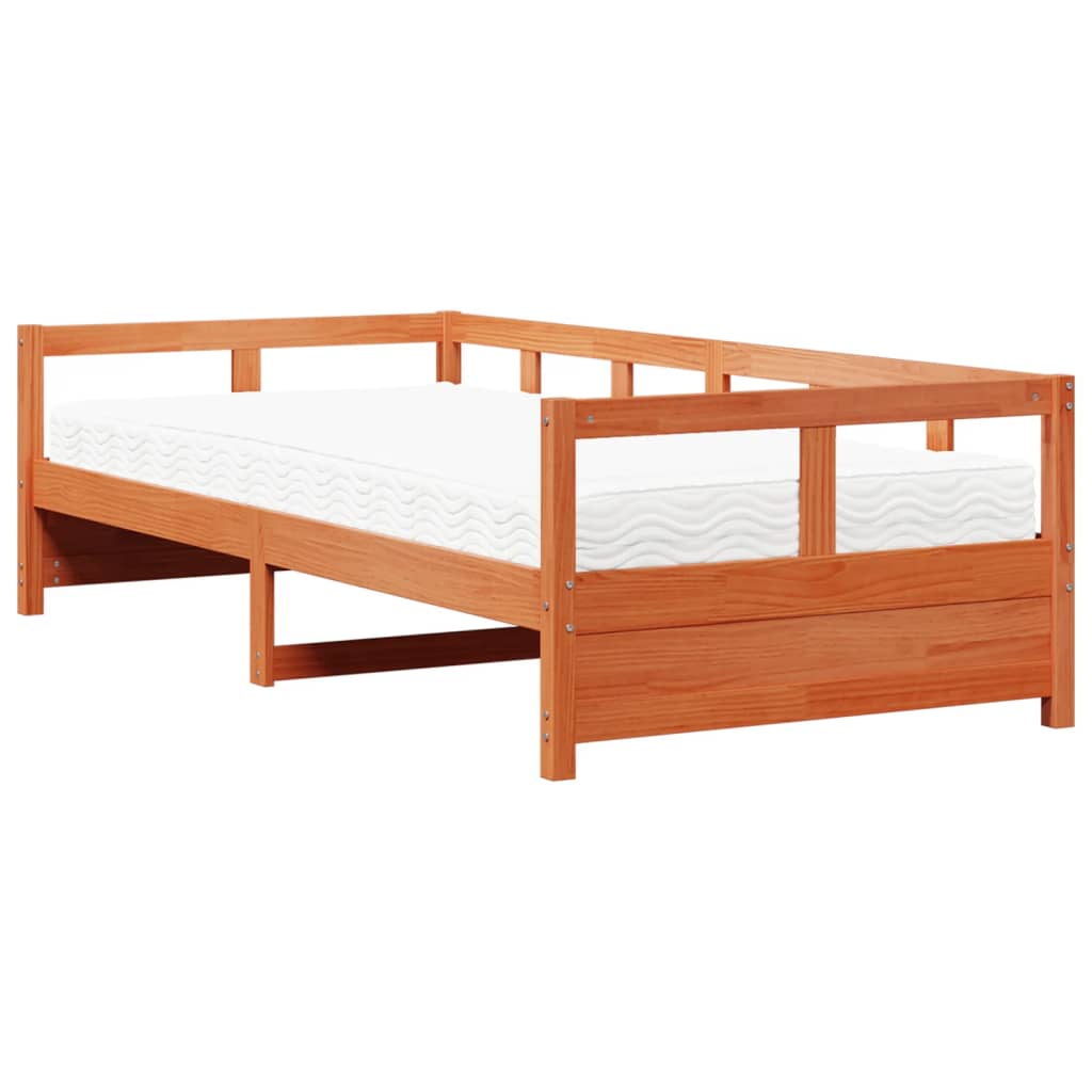 Dagseng med madrass voksbrun 90x190 cm heltre furu