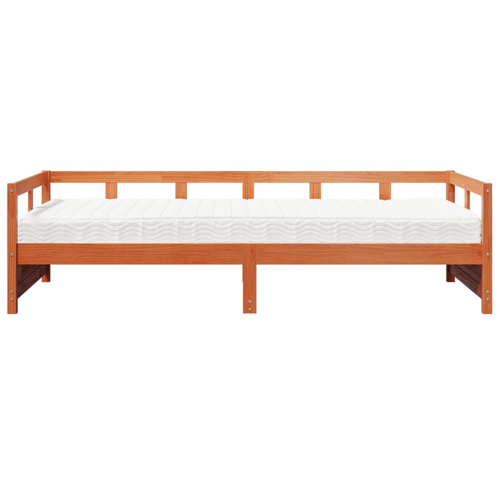 Dagseng med madrass voksbrun 90x190 cm heltre furu