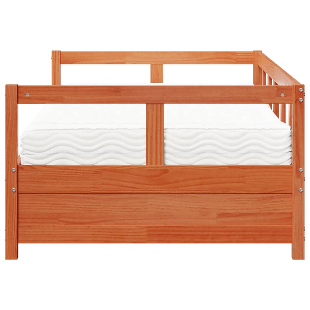 Dagseng med madrass voksbrun 90x190 cm heltre furu