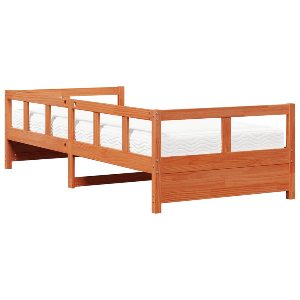 Dagseng med madrass voksbrun 90x190 cm heltre furu