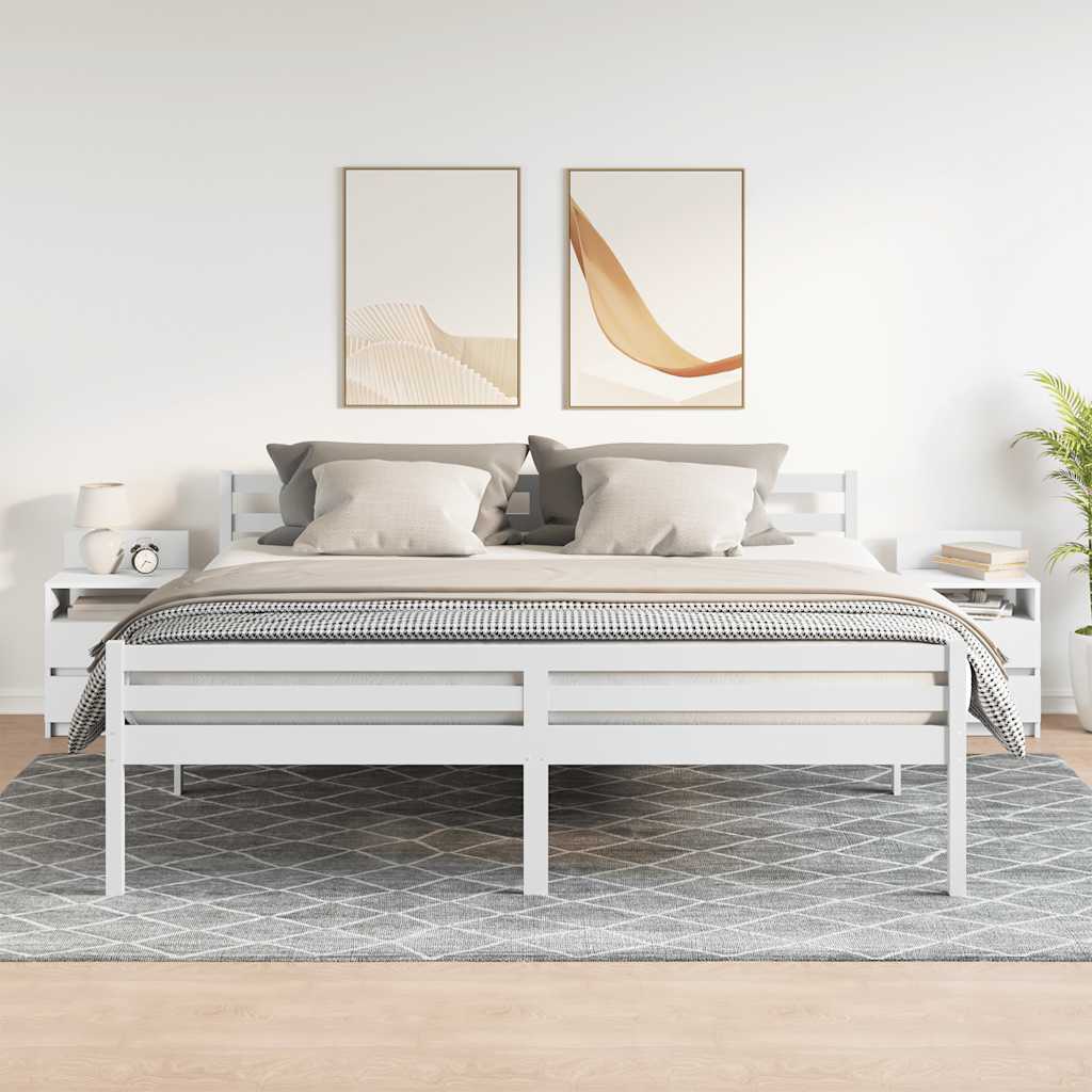 Nattbord 2 stk med 2 skuffer hvit 40x33x60 cm