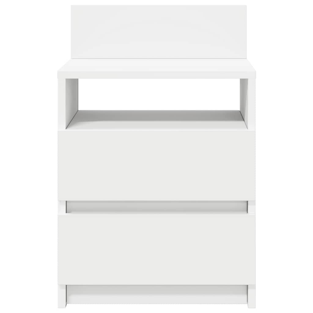 Nattbord 2 stk med 2 skuffer hvit 40x33x60 cm