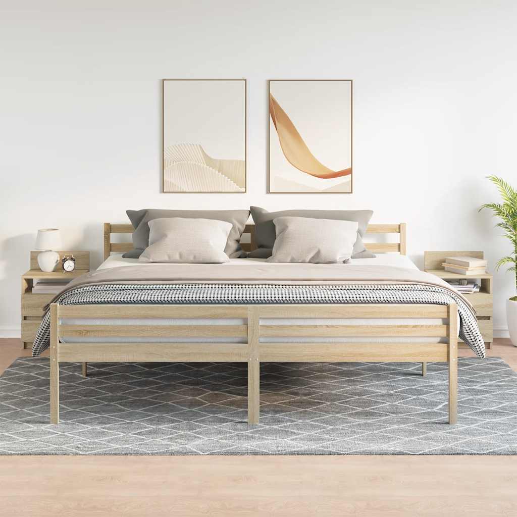 Nattbord 2 stk med 2 skuffer sonoma eik 40x33x60 cm