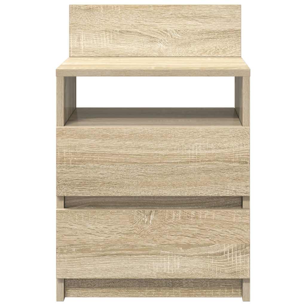 Nattbord 2 stk med 2 skuffer sonoma eik 40x33x60 cm