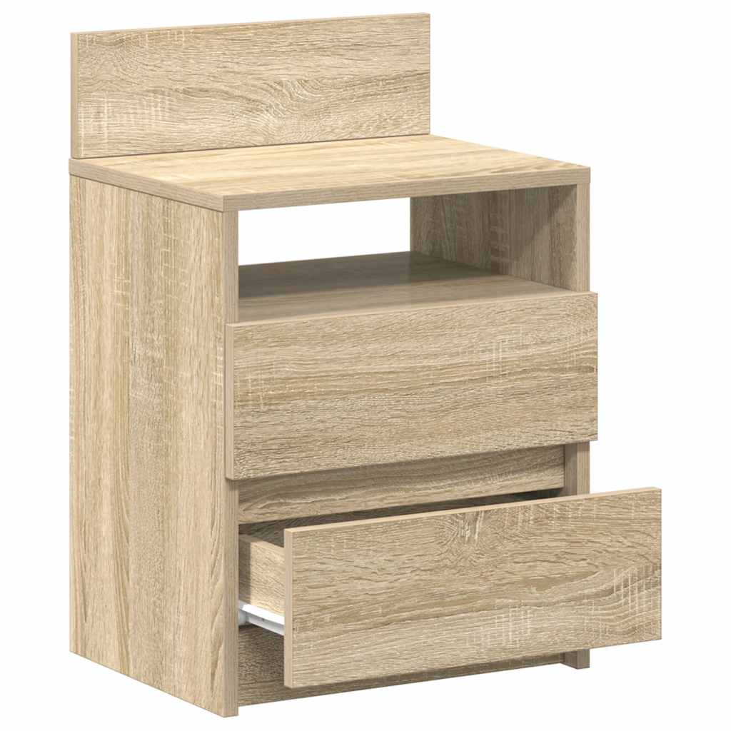 Nattbord 2 stk med 2 skuffer sonoma eik 40x33x60 cm
