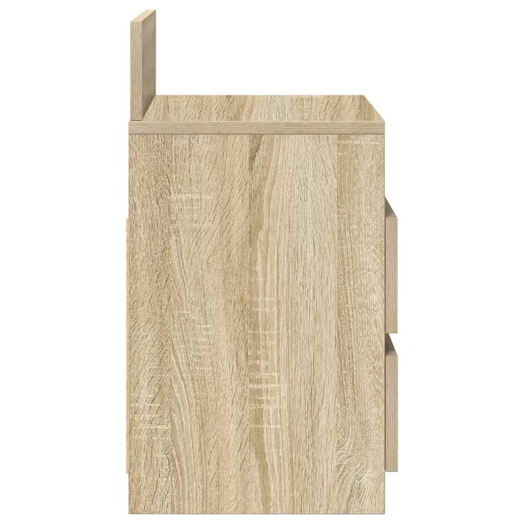 Nattbord 2 stk med 2 skuffer sonoma eik 40x33x60 cm