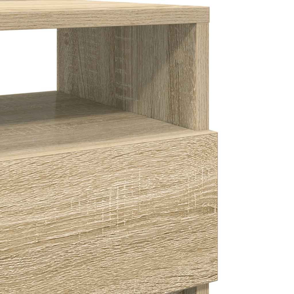 Nattbord 2 stk med 2 skuffer sonoma eik 40x33x60 cm