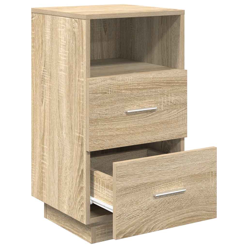 Nattbord 2 stk med 2 skuffer sonoma eik 36x36x68 cm