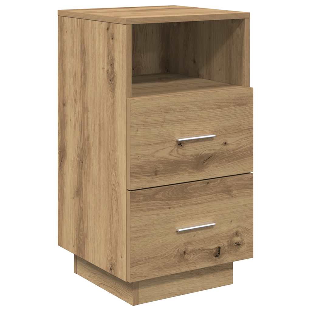 Nattbord med 2 skuffer artisan eik 36x36x68 cm
