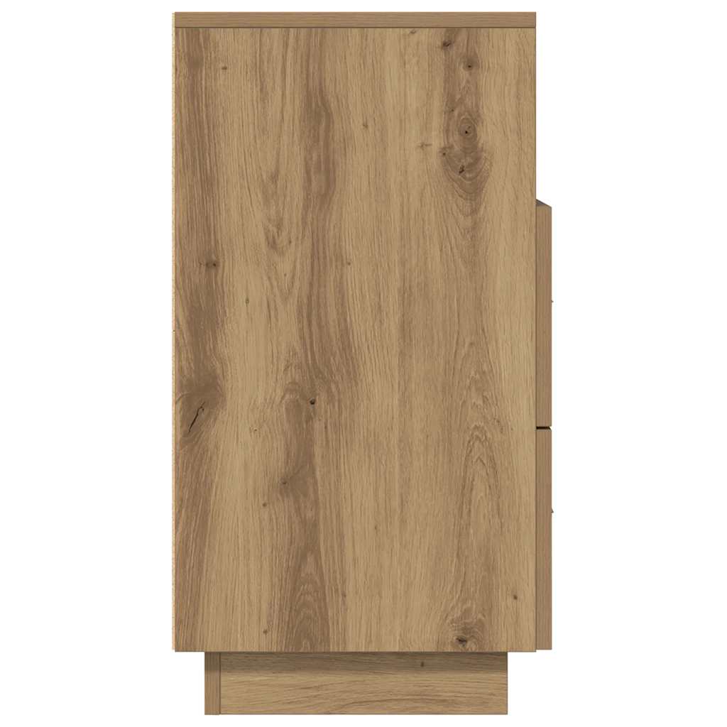Nattbord med 2 skuffer artisan eik 36x36x68 cm