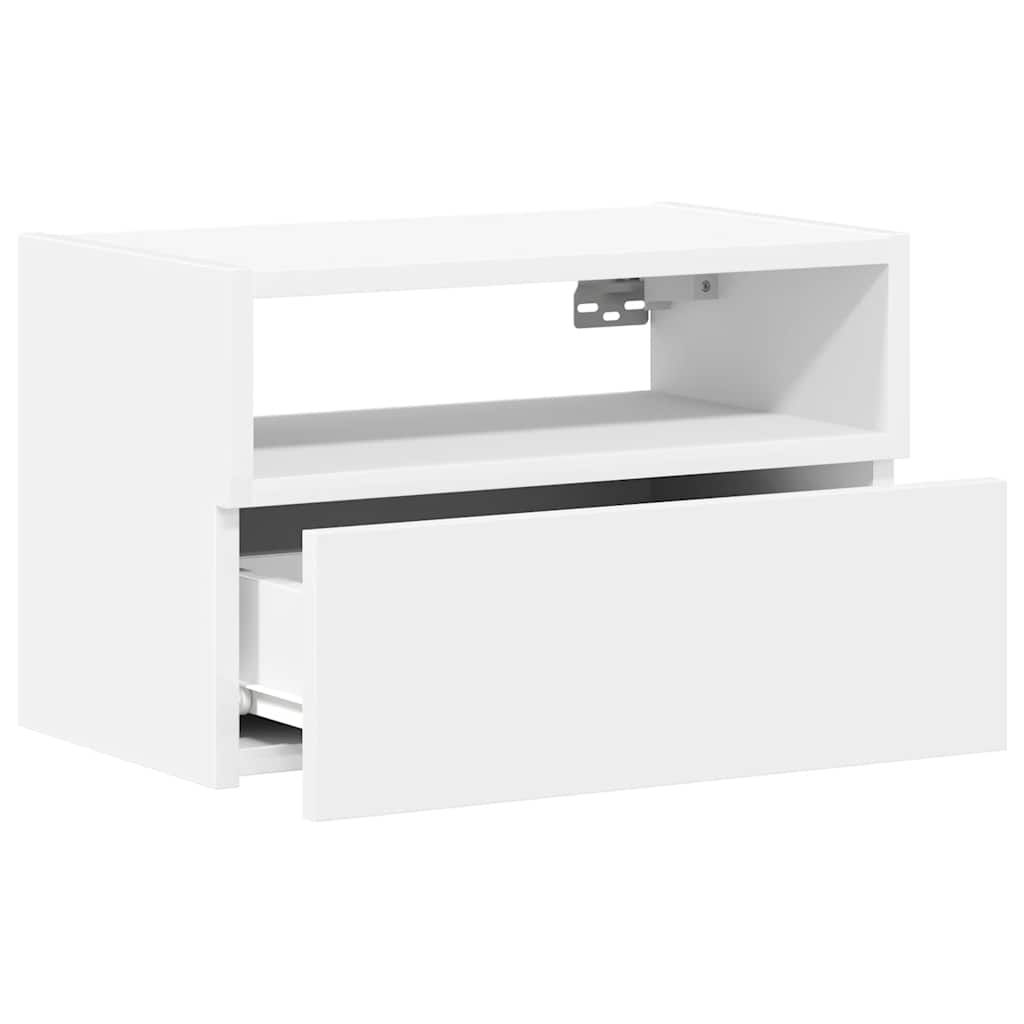 Veggmontert nattbord hvit 45x26x28,5 cm