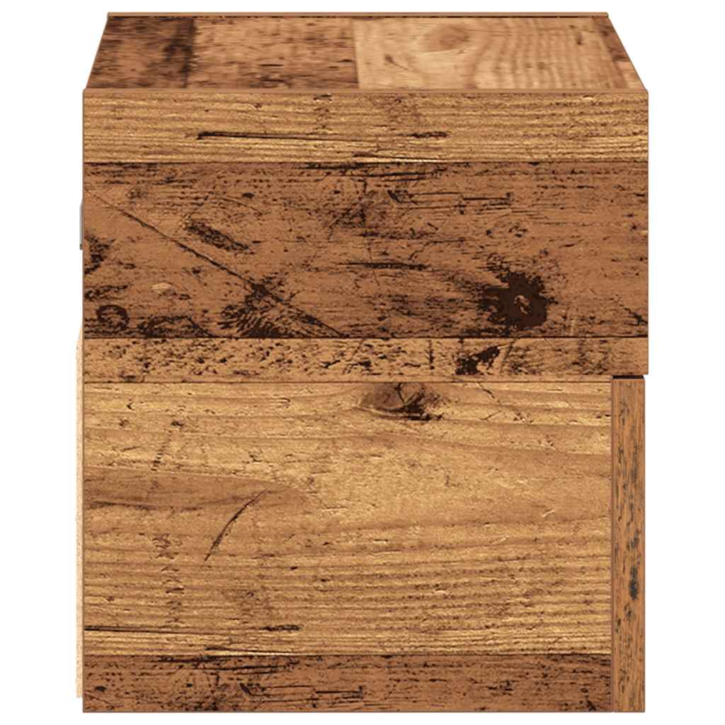 Veggmontert nattbord gammelt tre 45x26x28,5 cm