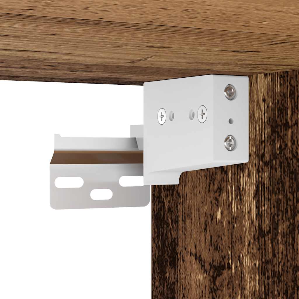 Veggmontert nattbord gammelt tre 45x26x28,5 cm