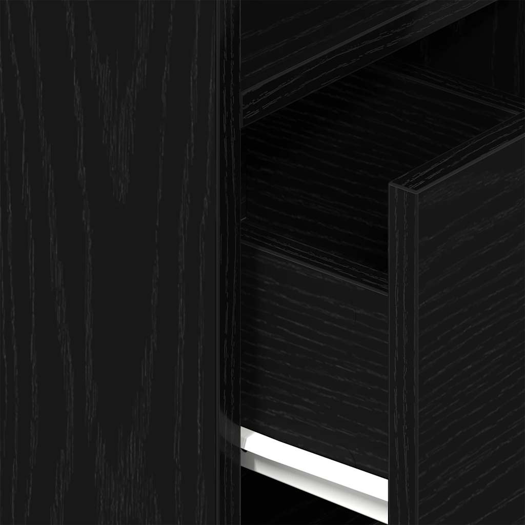 Nattbord 2 stk med skuff svart 25x31x66 cm