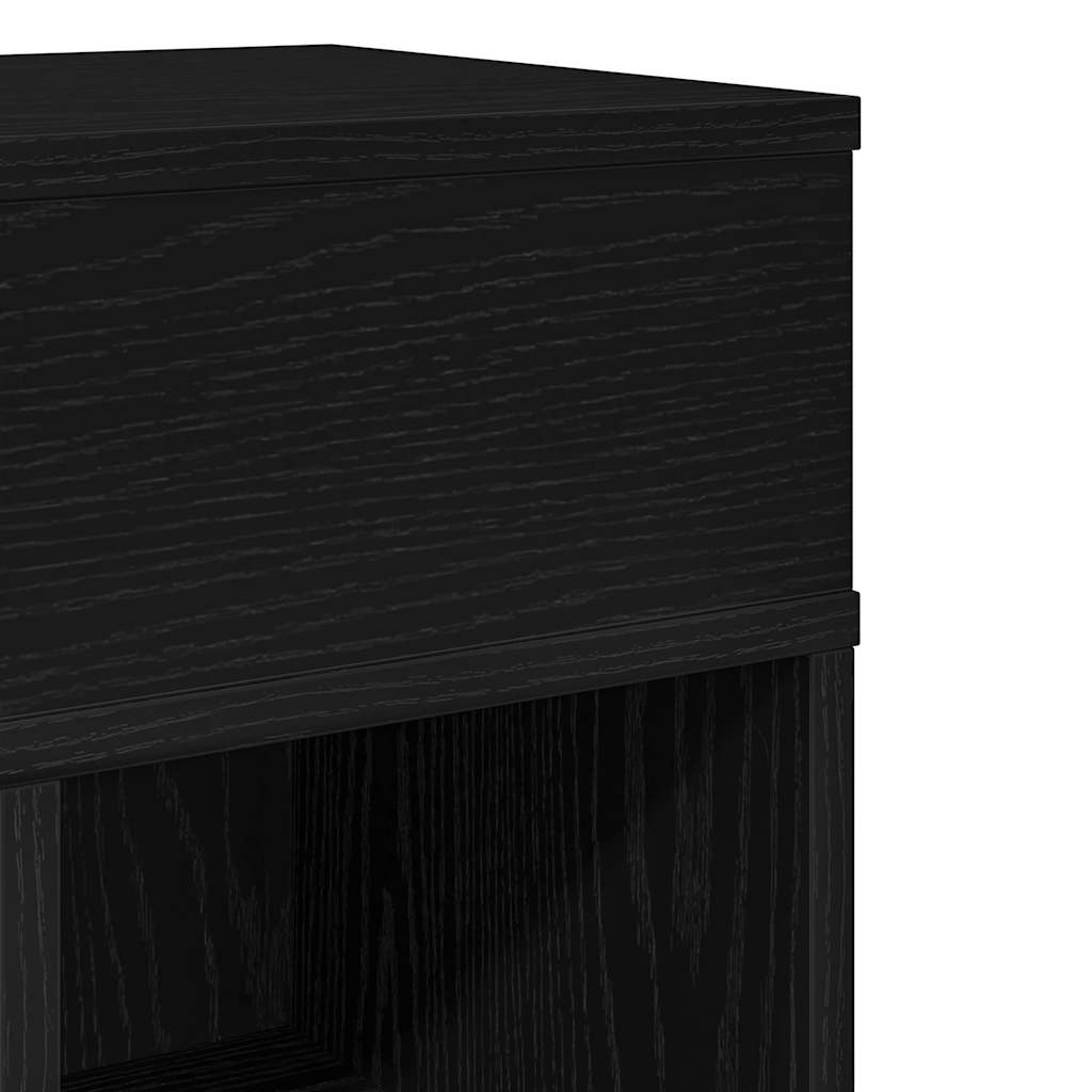 Nattbord 2 stk med skuff svart 25x31x66 cm