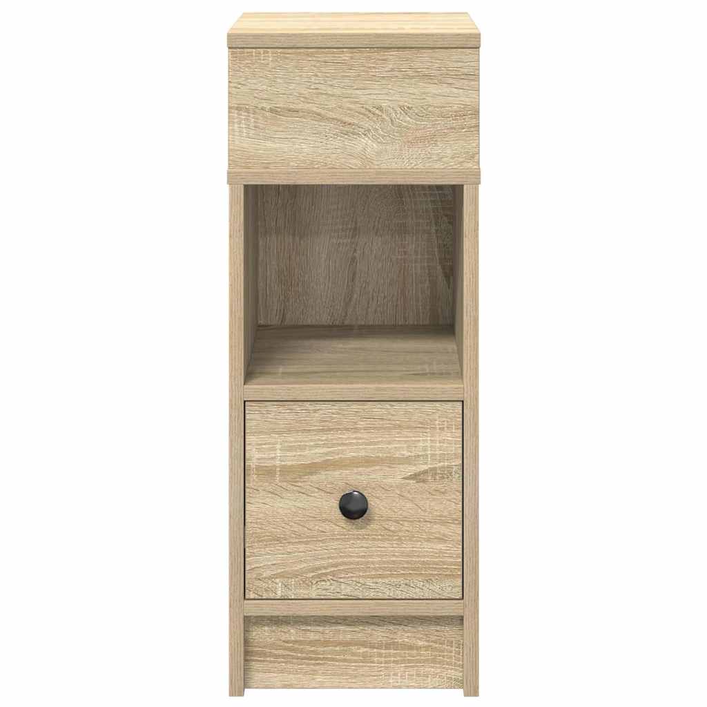 Nattbord med skuff sonoma eik 25x31x66 cm