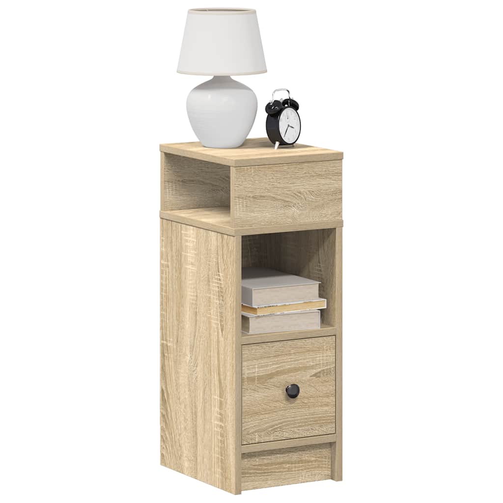 Nattbord med skuff sonoma eik 25x31x66 cm