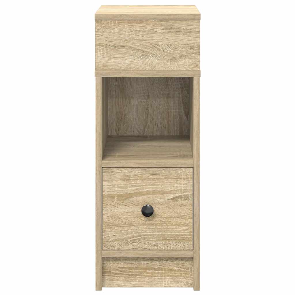 Nattbord 2 stk med skuff sonoma eik 25x31x66 cm