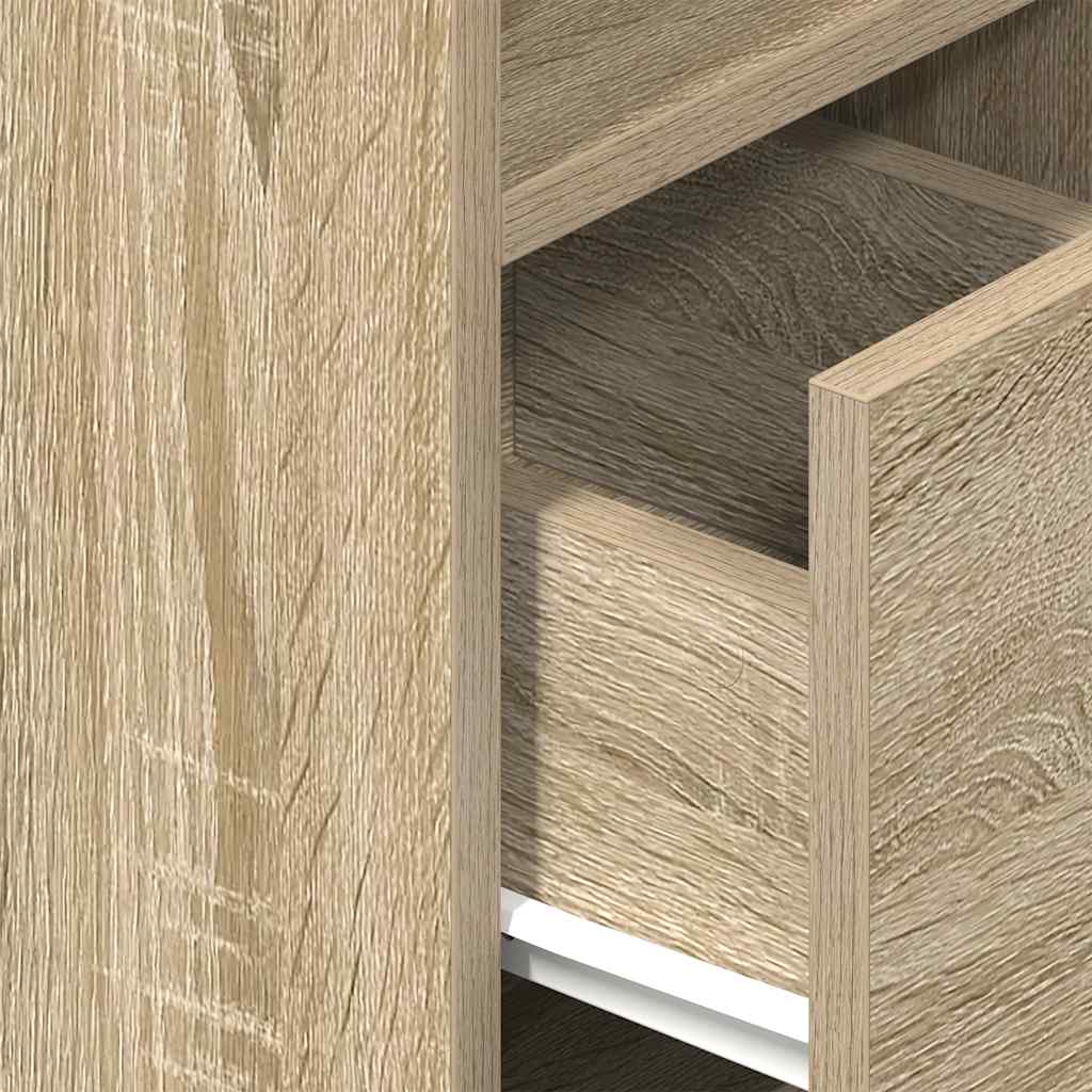 Nattbord 2 stk med skuff sonoma eik 25x31x66 cm