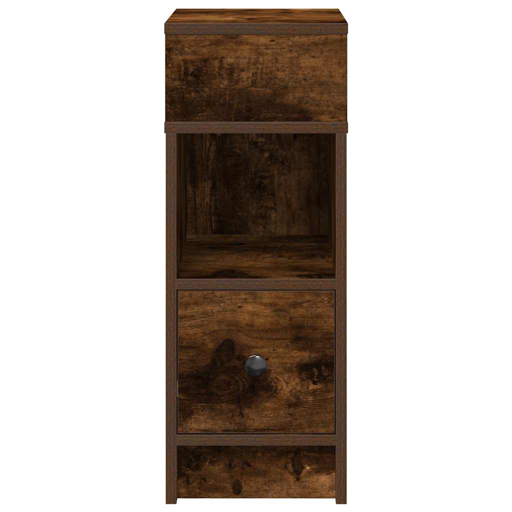 Nattbord 2 stk med skuff røkt eik 25x31x66 cm