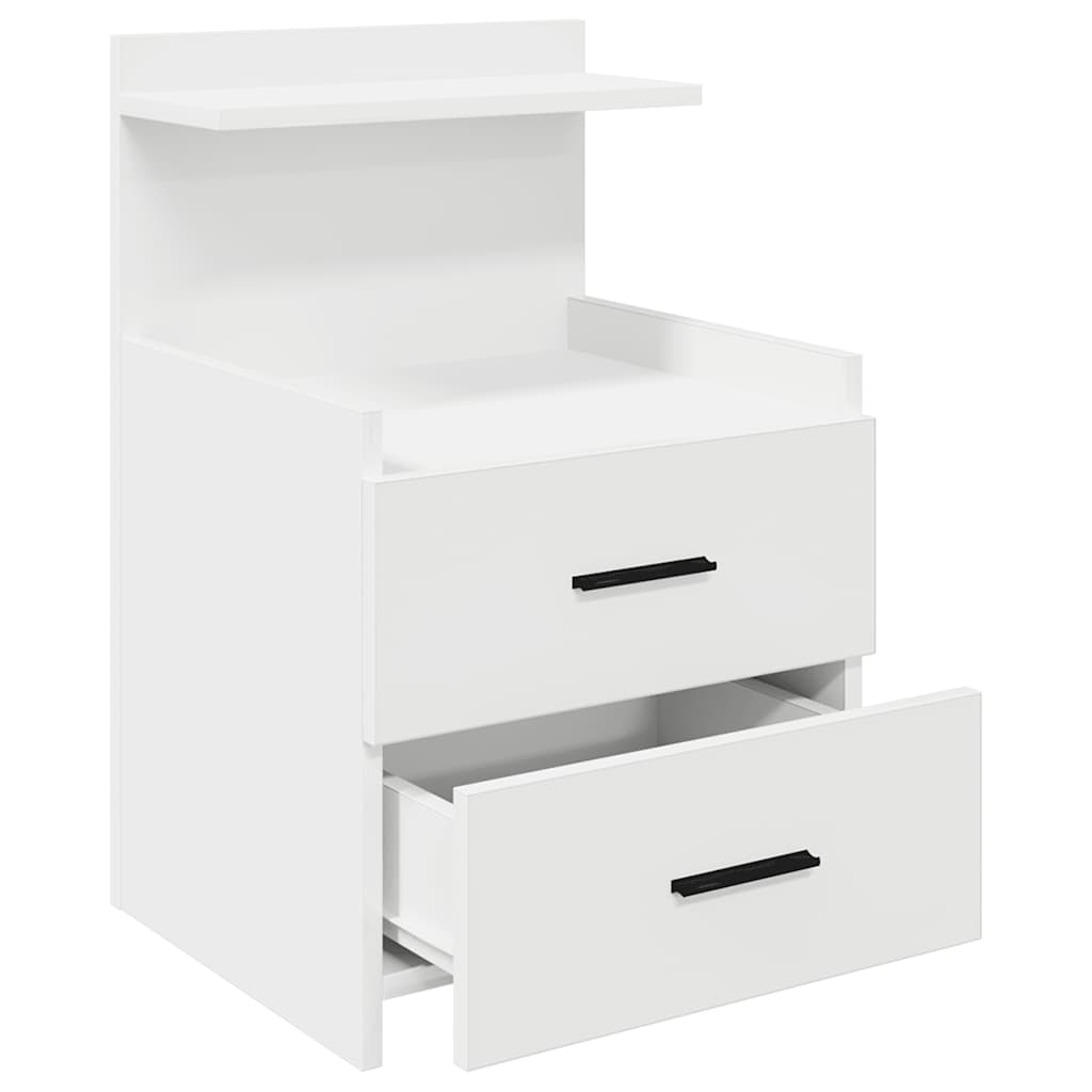 Nattbord med 2 skuffer hvit 40x36,5x62 cm