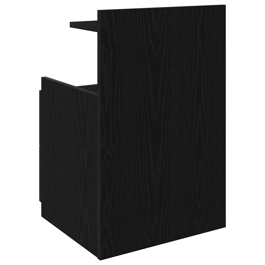 Nattbord med 2 skuffer svart 40x36,5x62 cm