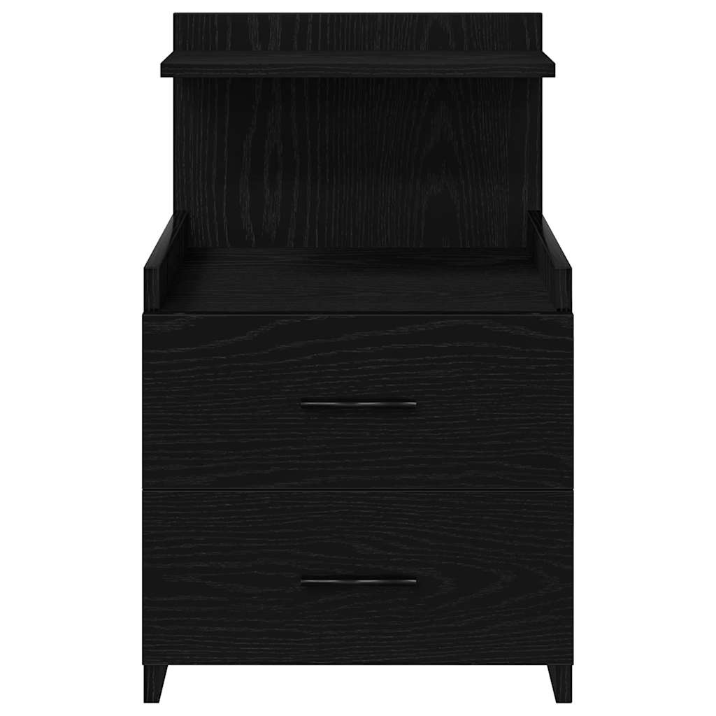 Nattbord 2 stk med 2 skuffer svart 40x36,5x62 cm