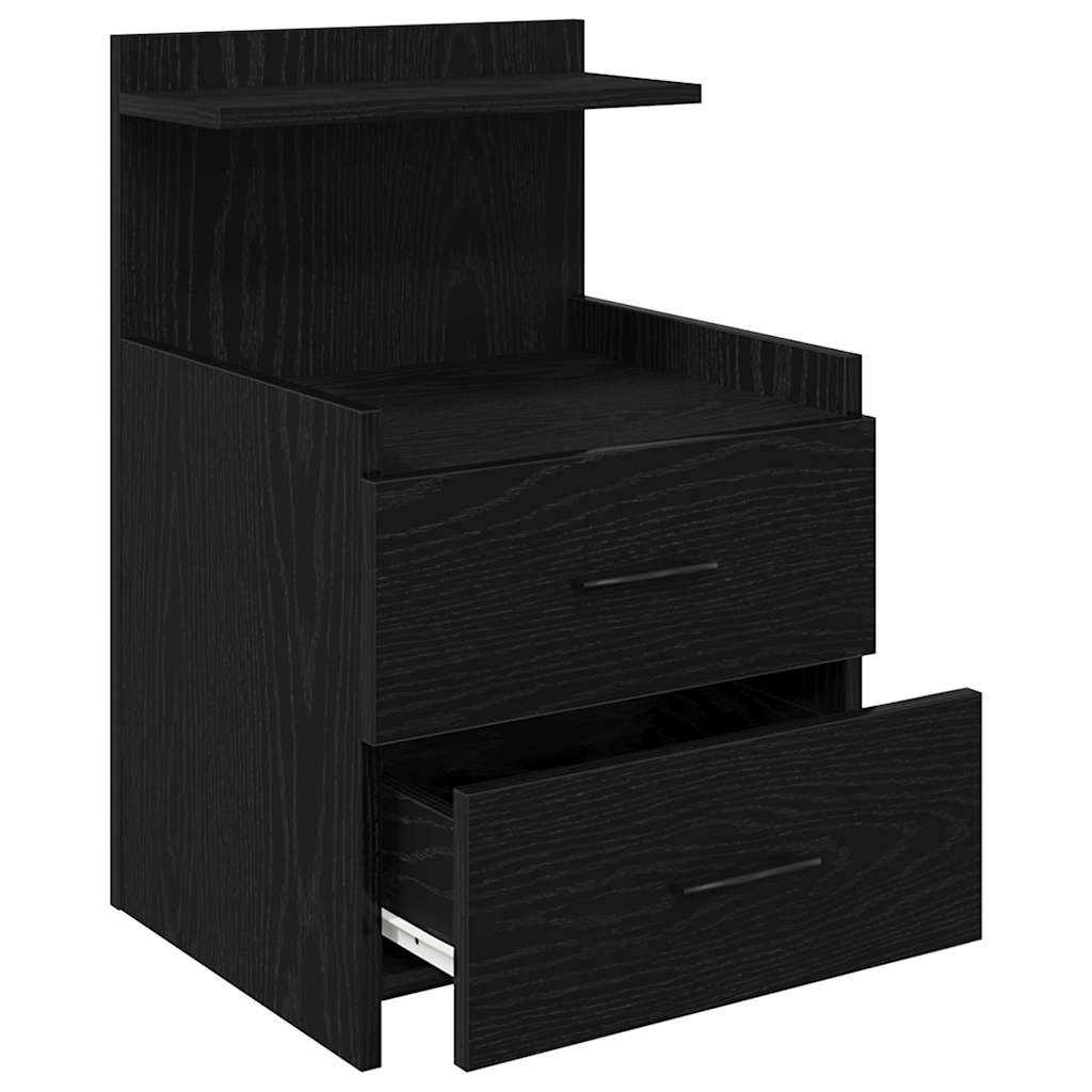 Nattbord 2 stk med 2 skuffer svart 40x36,5x62 cm