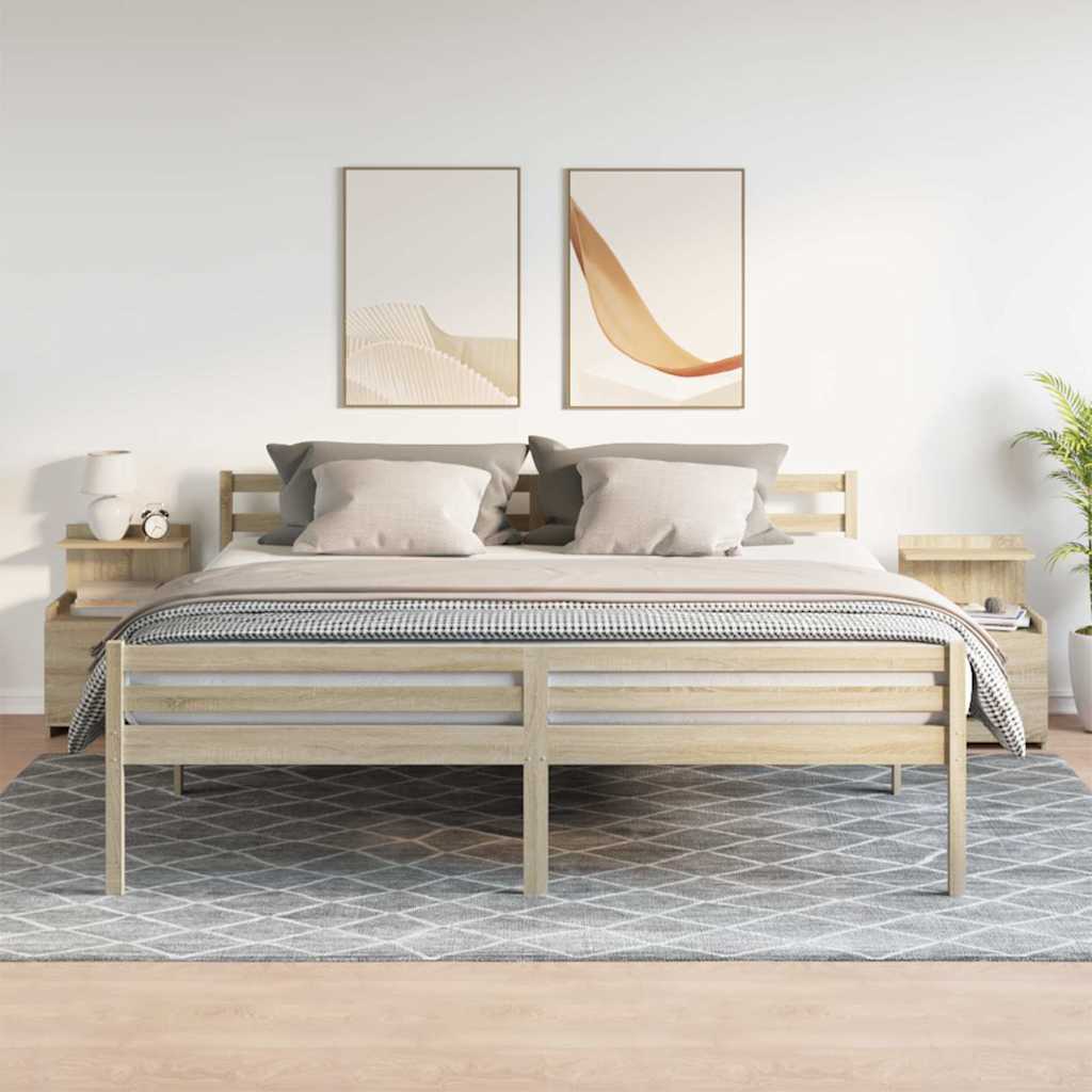 Nattbord 2 stk med 2 skuffer Sonoma eik 40x36,5x62 cm