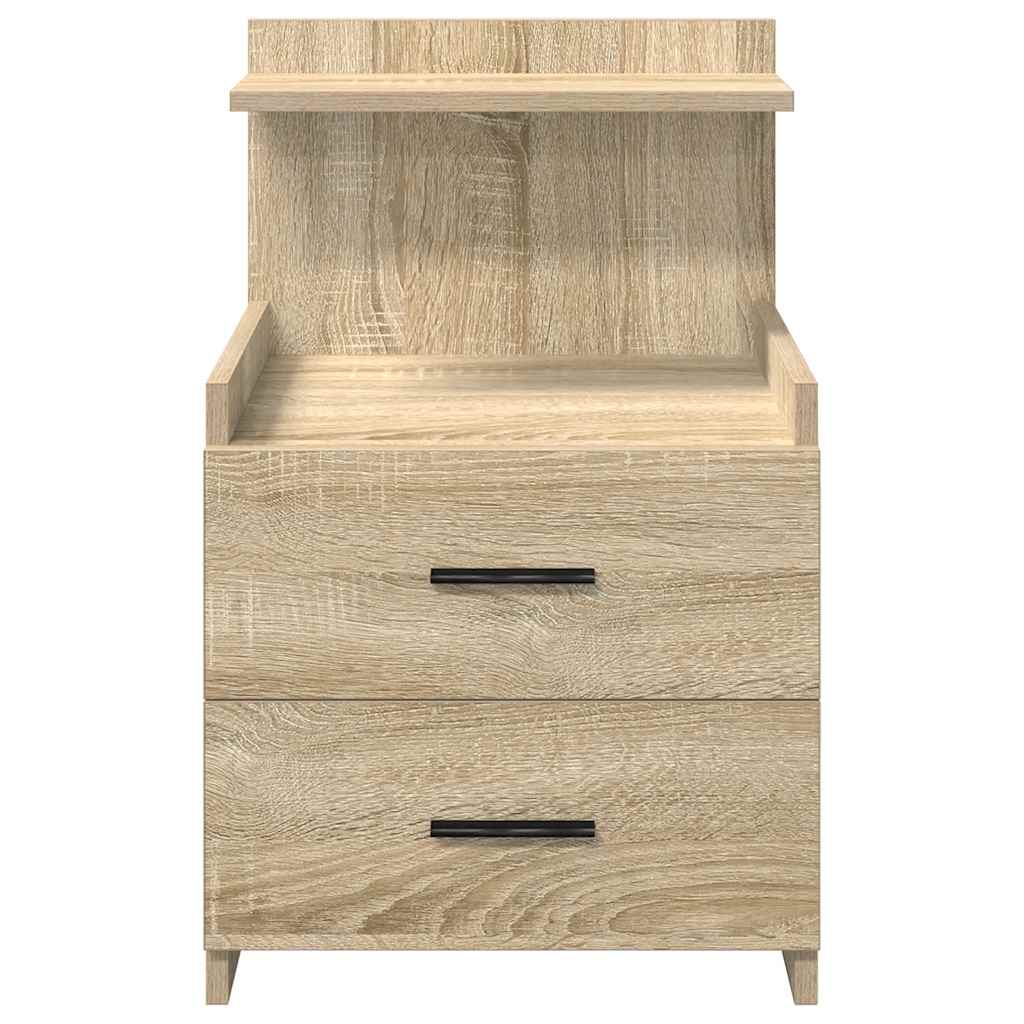 Nattbord 2 stk med 2 skuffer Sonoma eik 40x36,5x62 cm