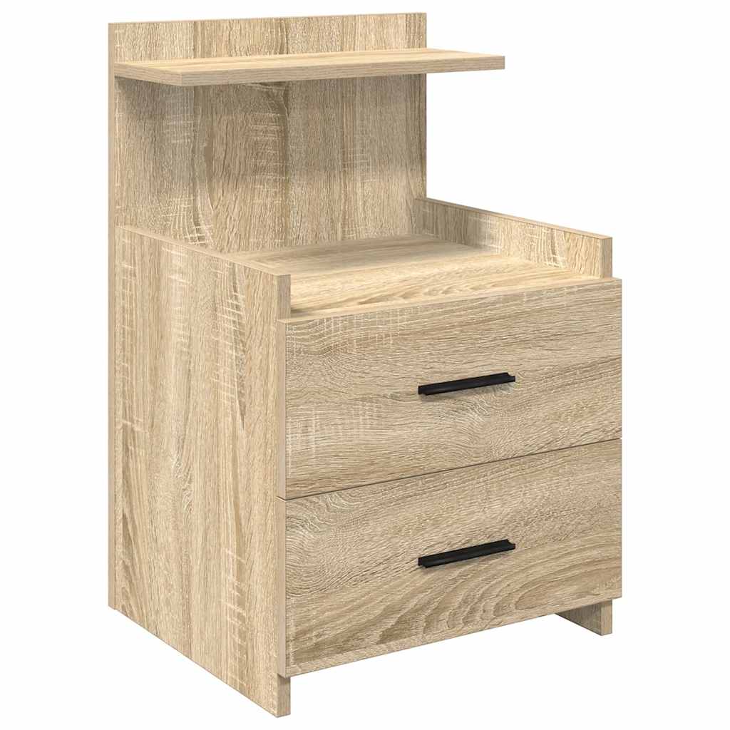 Nattbord 2 stk med 2 skuffer Sonoma eik 40x36,5x62 cm