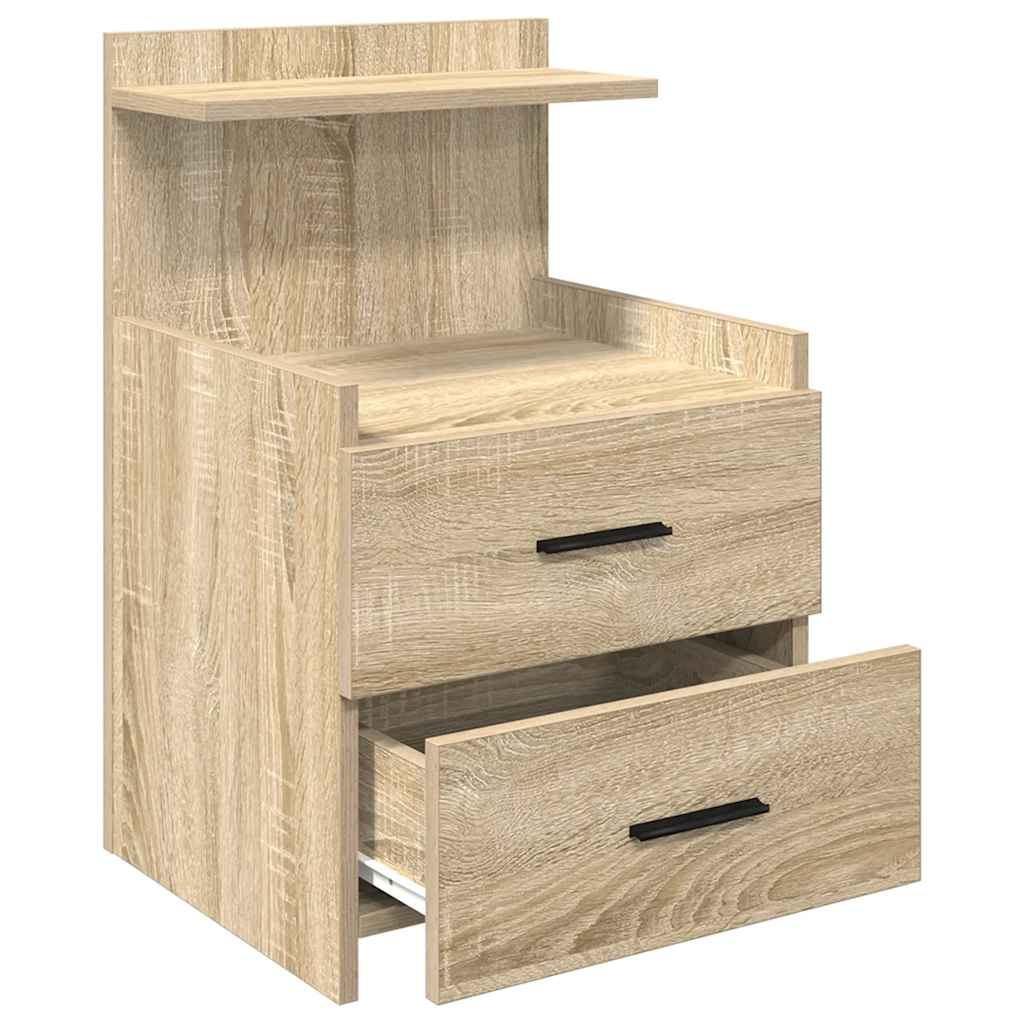 Nattbord 2 stk med 2 skuffer Sonoma eik 40x36,5x62 cm