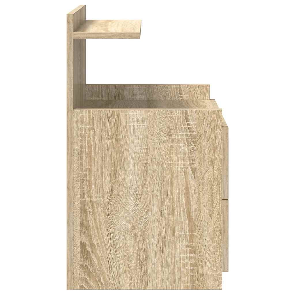 Nattbord 2 stk med 2 skuffer Sonoma eik 40x36,5x62 cm