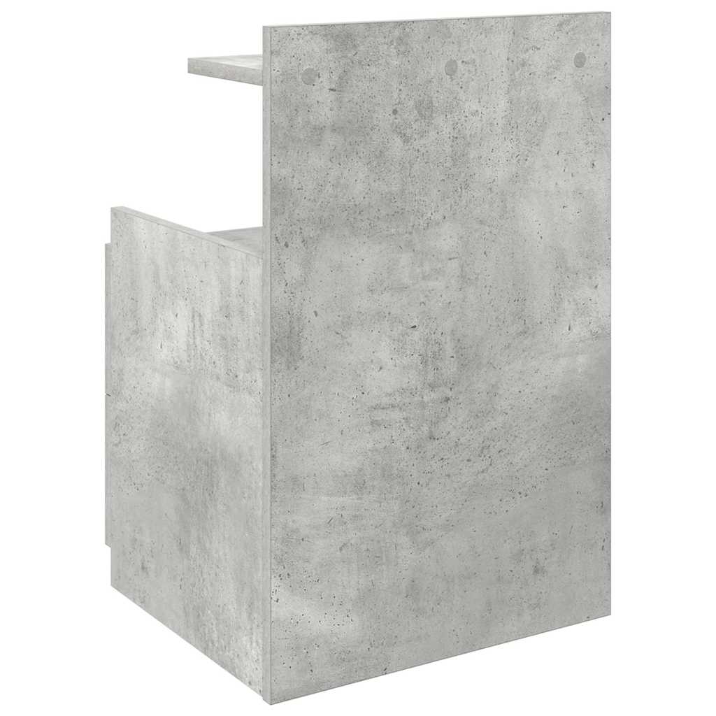 Nattbord med 2 skuffer betonggrå 40x36,5x62 cm