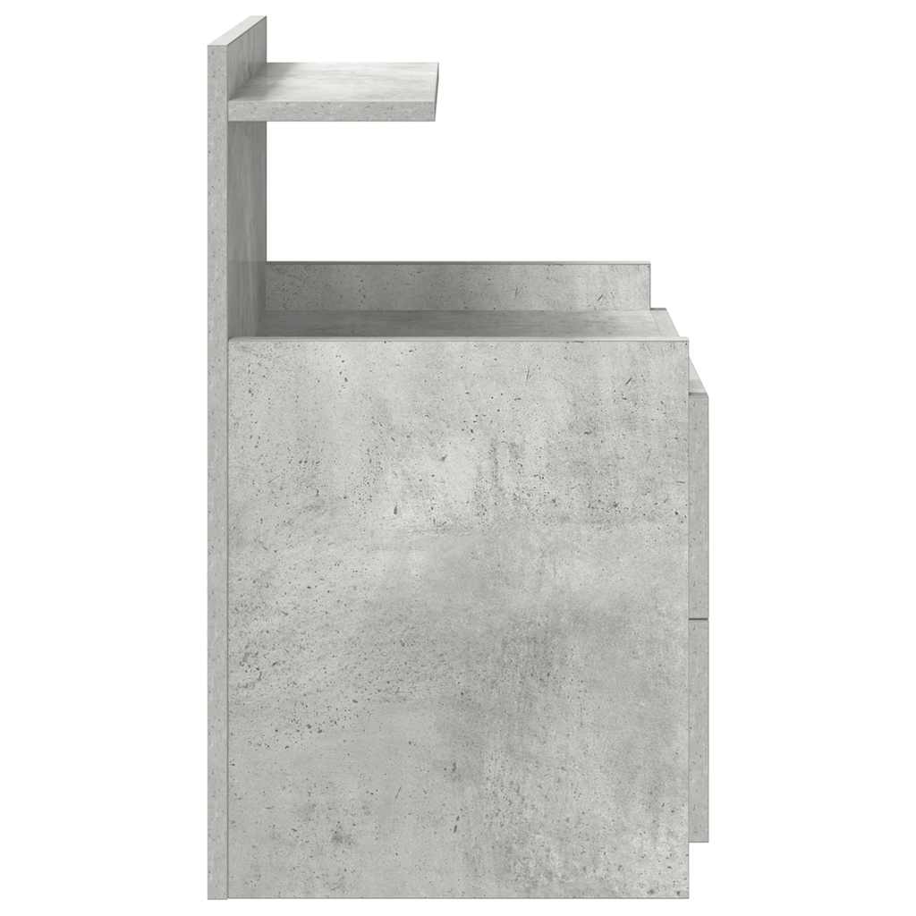Nattbord 2 stk med 2 skuffer betonggrå 40x36,5x62 cm