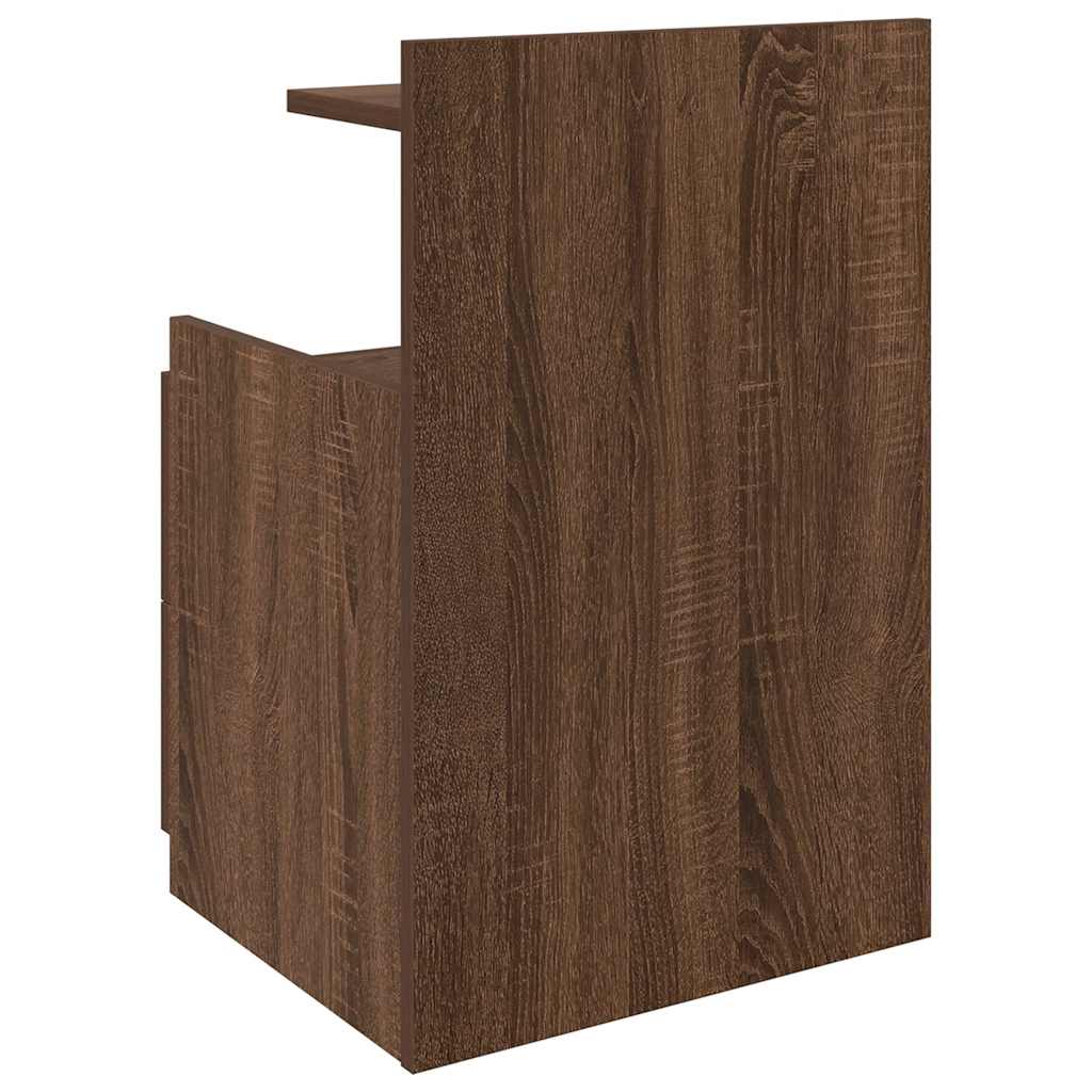 Nattbord med 2 skuffer brun eik 40x36,5x62 cm