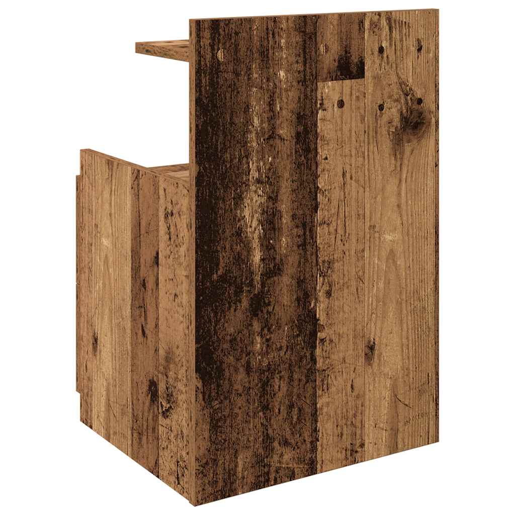 Nattbord med 2 skuffer gammelt tre 40x36,5x62 cm