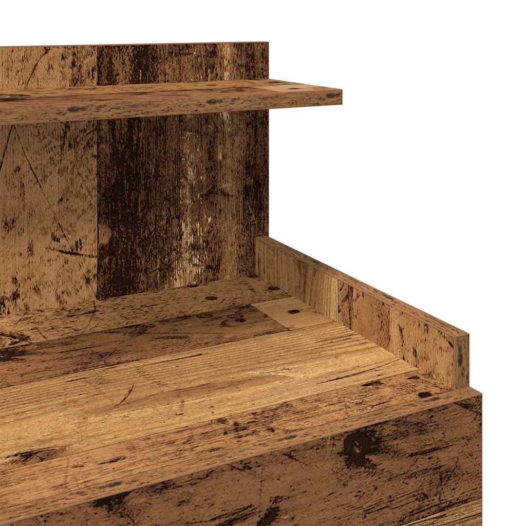 Nattbord med 2 skuffer gammelt tre 40x36,5x62 cm