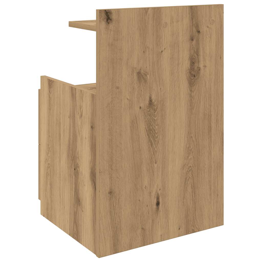 Nattbord 2 stk med 2 skuffer håndverkseik 40x36,5x62 cm