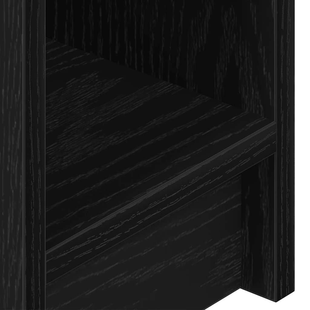 Nattbord med skuff svart eik 20x36x60 cm