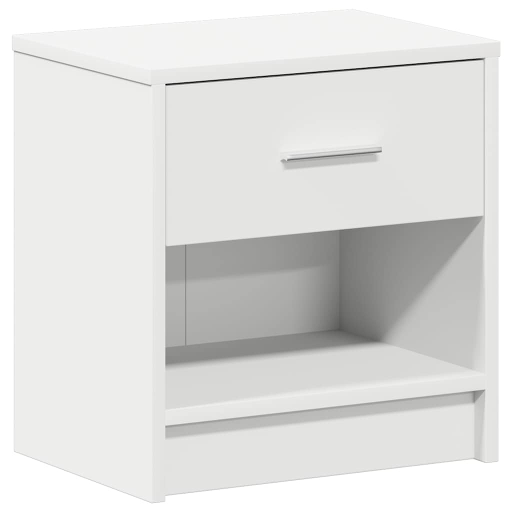 Nattbord 2 stk med skuff hvit 39x28x41 cm