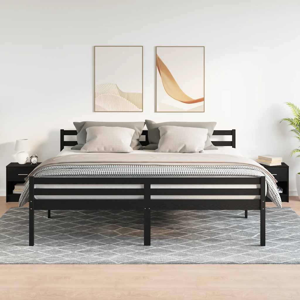 Nattbord 2 stk med skuff svart 39x28x41 cm