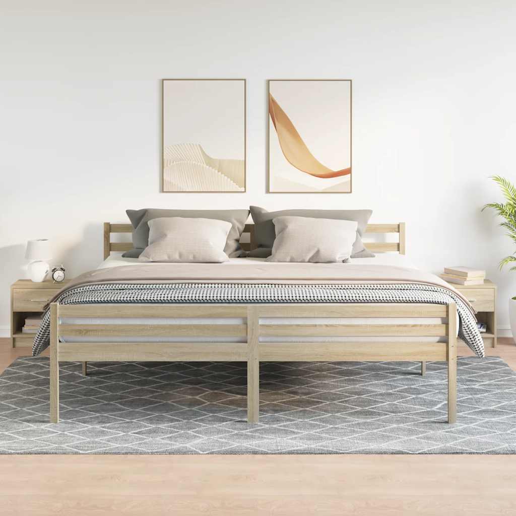 Nattbord 2 stk med skuff sonoma eik 39x28x41 cm